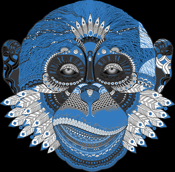 monkey mandala Print