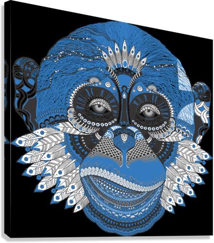 monkey mandala Canvas Print
