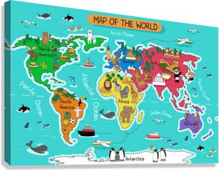 map world vector illustration  Canvas Print