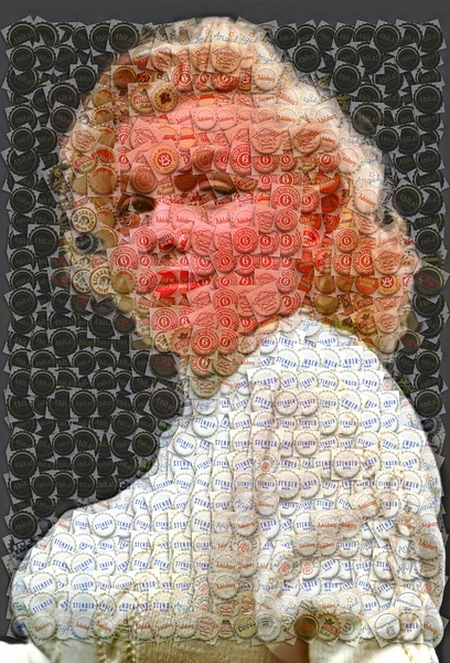 Marilyn Monroe mosaic photo from beer bottle caps -3 by ART BOTTLE CAP