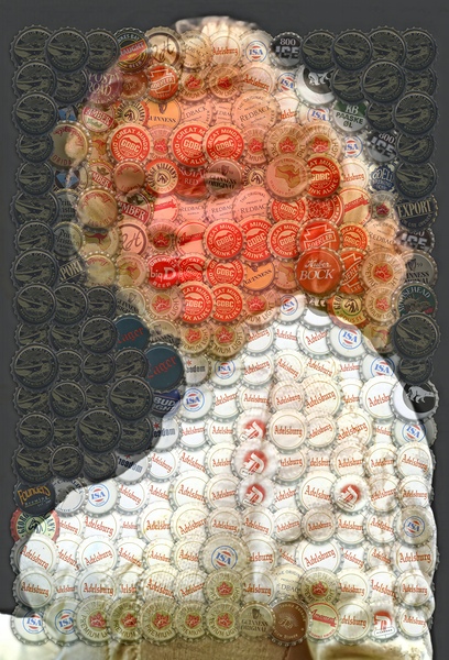 Marilyn Monroe mosaic photo from beer bottle caps -4 by ART BOTTLE CAP
