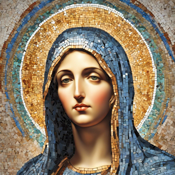  Mosaic of the Virgin Mary   Print