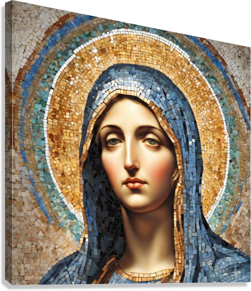  Mosaic of the Virgin Mary   Canvas Print