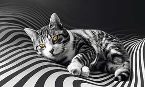 Cat in stripes
