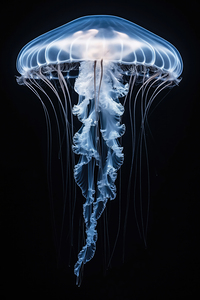 Jellyfish on black background
