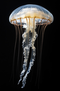 Jellyfish on black background