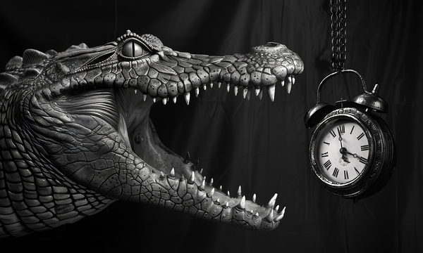 Crocodile trying to devour an alarm clock by iRT