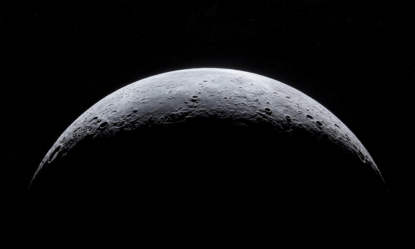 Moon on dark starry background by iRT