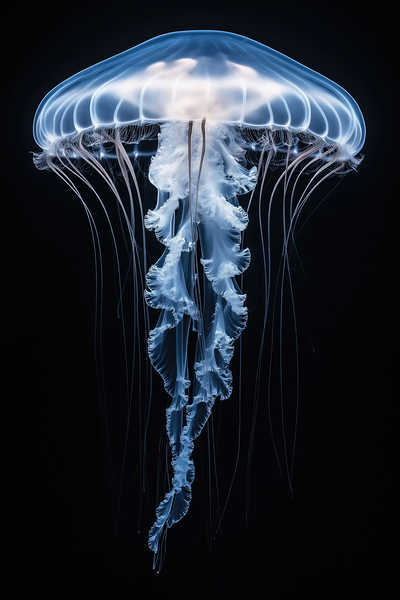 Jellyfish on black background by iRT
