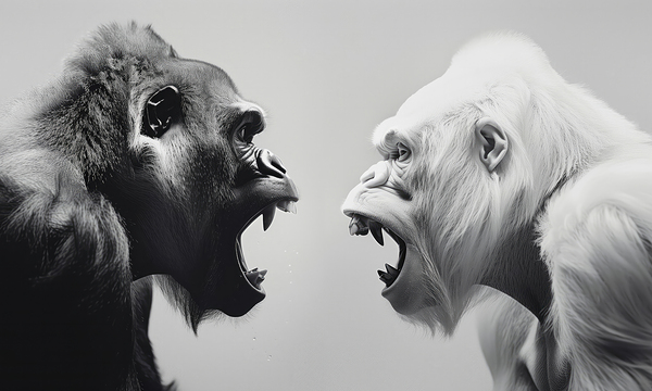 Angry gorillas clash face to face by iRT