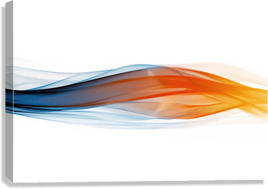 Coloured waves on a white background Canvas Print