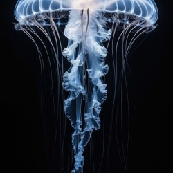Jellyfish on black background