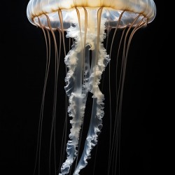 Jellyfish on black background