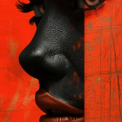 Womans face divided in half