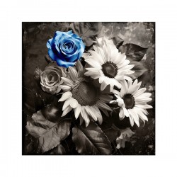B&W flowers composition.