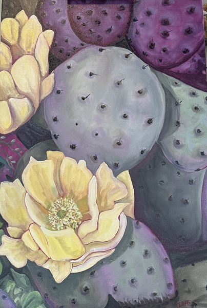 Cactus Yellow Flower Print