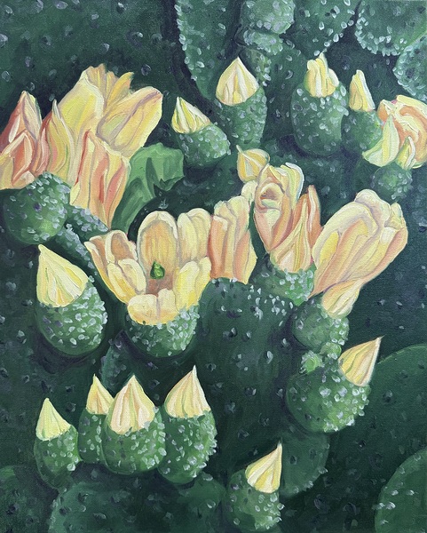 Cacti in Green Print