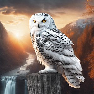 high quality 8K Ultra HD A beautiful snow owl