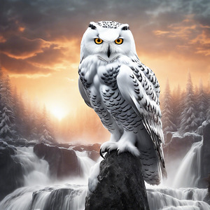 high quality 8K Ultra HD A beautiful snow owl