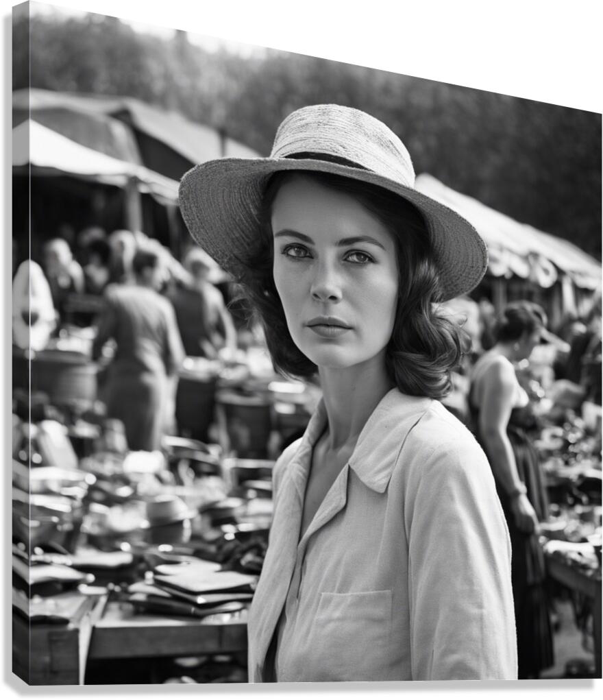 black and white portrait of a woman  Canvas Print