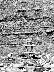 Rock Wall - Grayscale Black and White