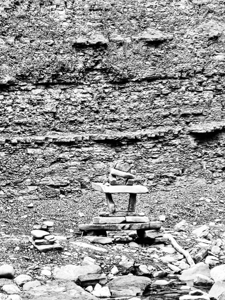 Rock Wall - Grayscale Black and White by Adam Copp