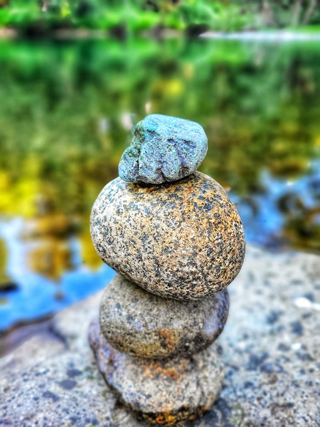 River Rocks Stacked Print