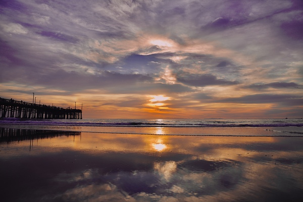 Huntington Pier Sunset Print