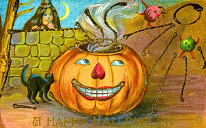 vintage halloween greetings card