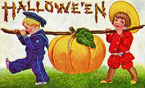 vintage halloween greetings card