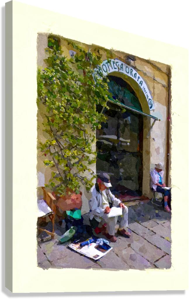 Artists sketching in Luca Canvas Print