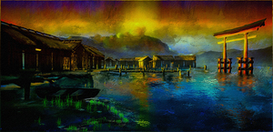 Evening Lights by the Shrine