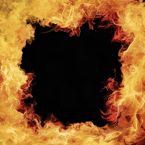 Abstract flame of fire on the black background 2.