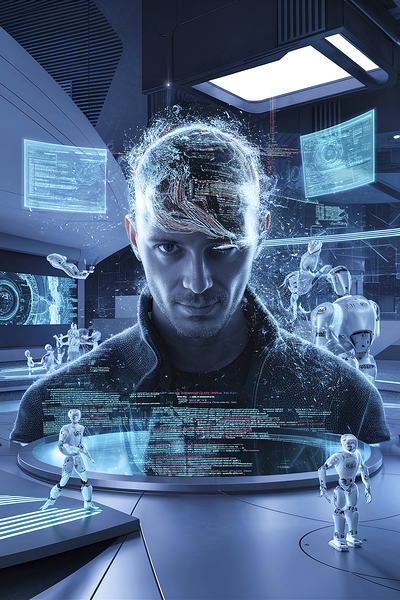 3D render of a technology background with code ov by Marius Tomus