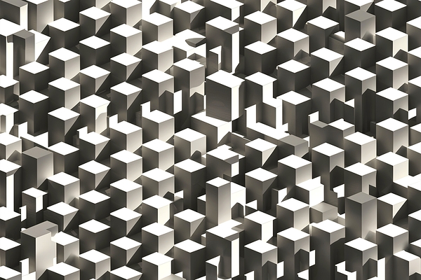 Random shifted white cube boxes block background by Marius Tomus