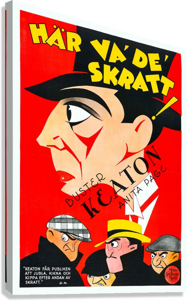 Here Comes the Laughs  Buster Keaton Canvas Print