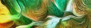 Fluid lines of green colors movement