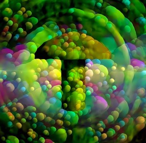 Green Mushroom Print