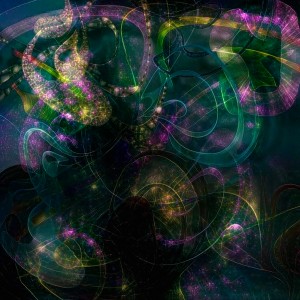 Swirling Neon Lights Print