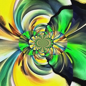 Mirrored green - yellow fractal