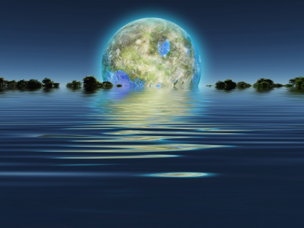 Terraformed colonized moon Print