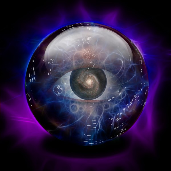 Crystal Ball with Eye and Galaxy by Bruce Rolff