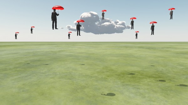 Surreal Floating Men by Bruce Rolff