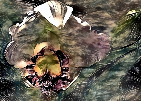 Abstract Iris Flower Print