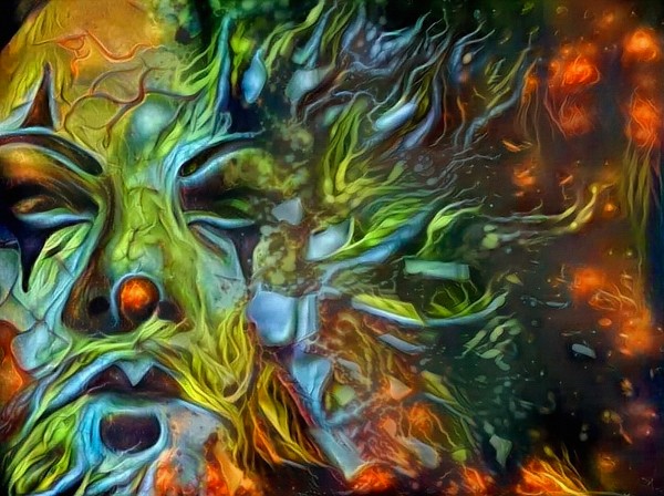 Abstract Man Face Print