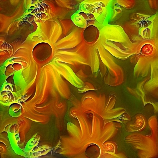 Abstract Flowers Print