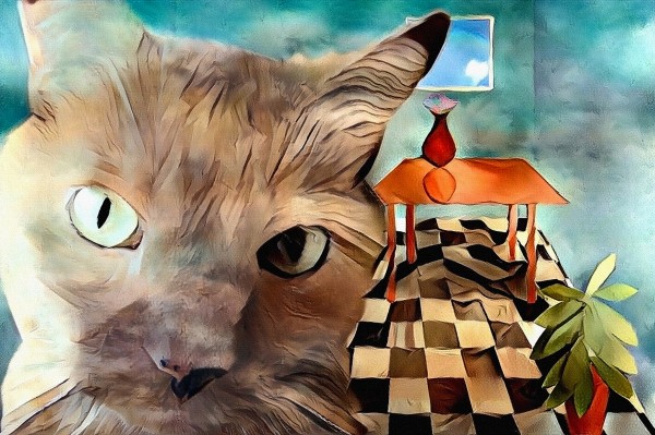 Beige Cat Print