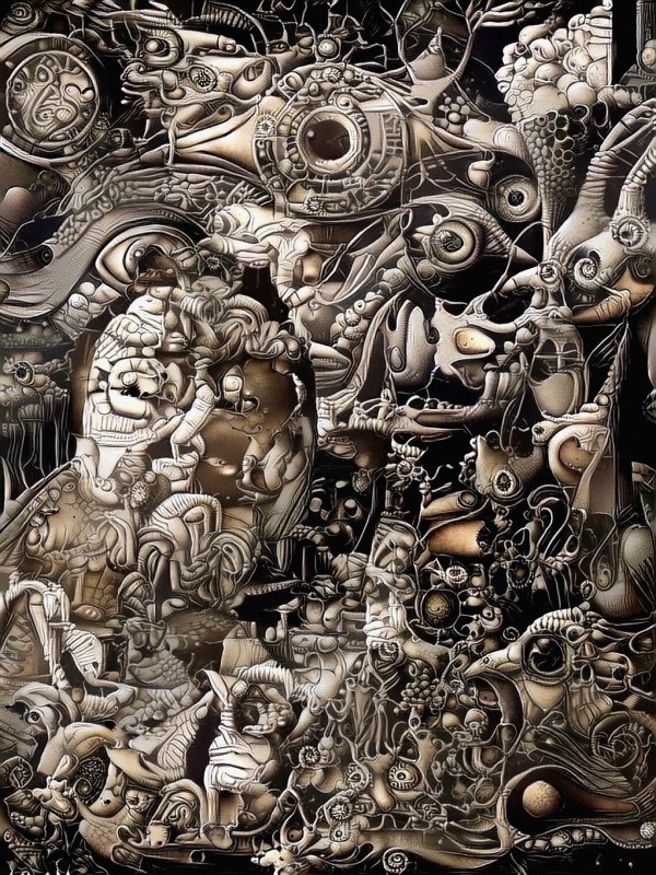 Biomechanical Style Print