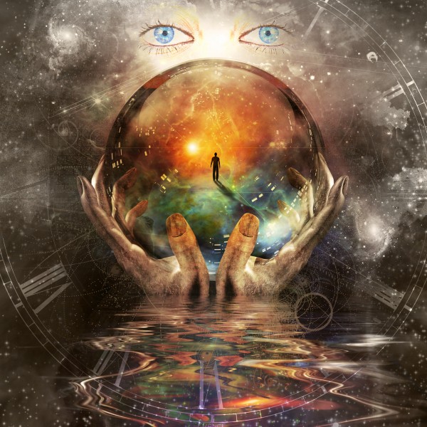 Crystal sphere in Gods hands - Surreal art  by Bruce Rolff