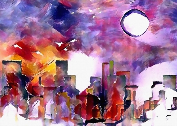 Full moon city Print